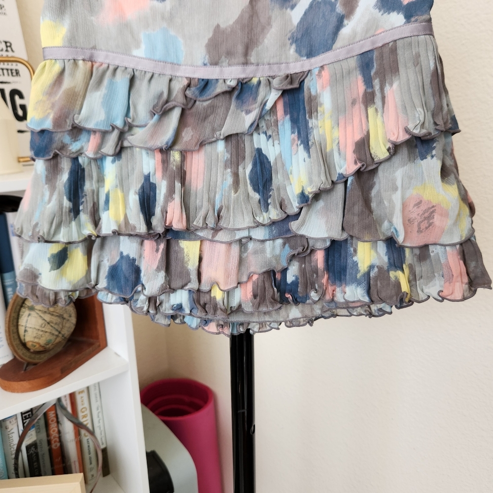 DKNY Y2K Ruffle Tiered Mutilcolores Mini Skirt - Picture 2 of 5